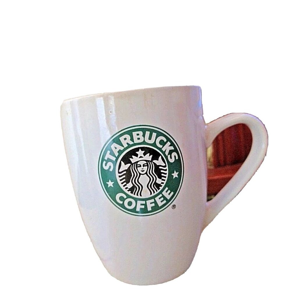 Starbucks Coffee Mug Cup 12.4 Oz White Mermaid Siren Logo On Both Sides